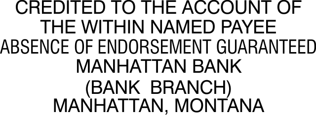 Absence of Endorsement Manhattan Bank